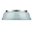 thumbnail image 2 of Duncan 14" Flush Mount in Pewter with a Seafoam Shade, 2 of 3