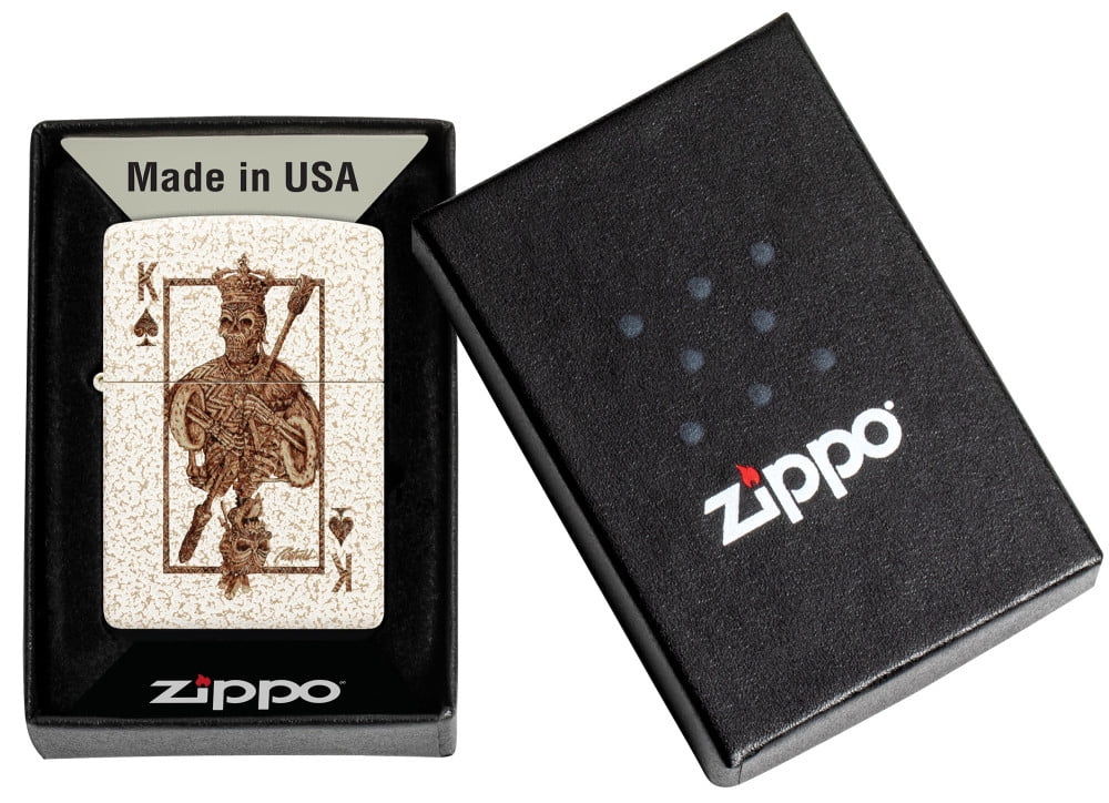 Zippo Rick Rietveld Ace Skull Design Mercury Glass Pocket Lighter