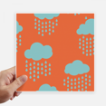 thumbnail image 1 of Cloud Rain Drip Orange Pattern Sticker Tags Wall Picture Laptop Decal Self adhesive, 1 of 1