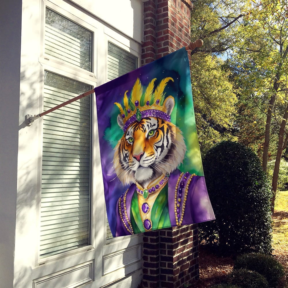 Tiger the King of Mardi Gras House Flag 28 in x 40 in