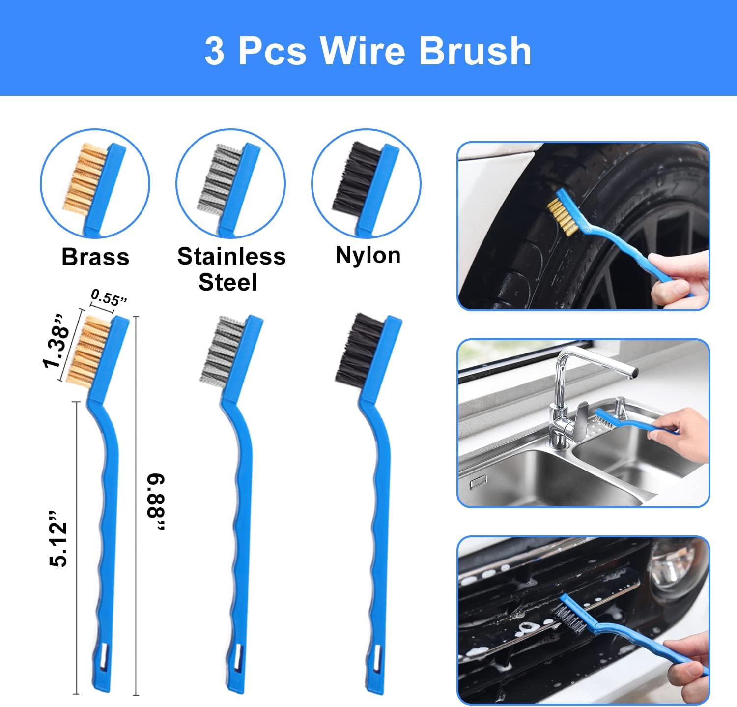 Car Detailing Brush Set, Car Detailing Kit, Car Detailing Brushes, Car Cleaning Kit, Car Windshield Cleaning Tool, Professional Car Care kit - Car Wash Brush kit for Interior Exterior Wheels(x)