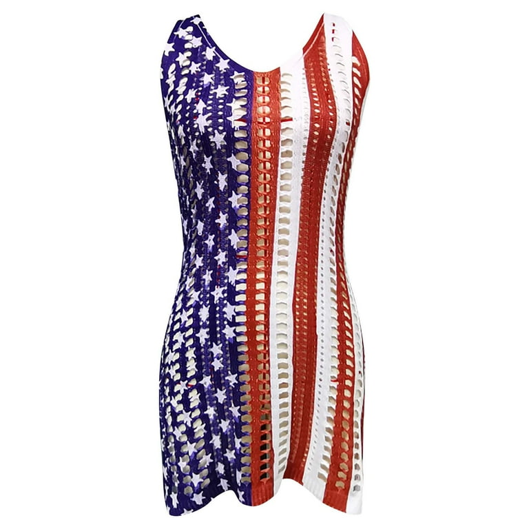 Red white and blue swimsuit cover up clearance