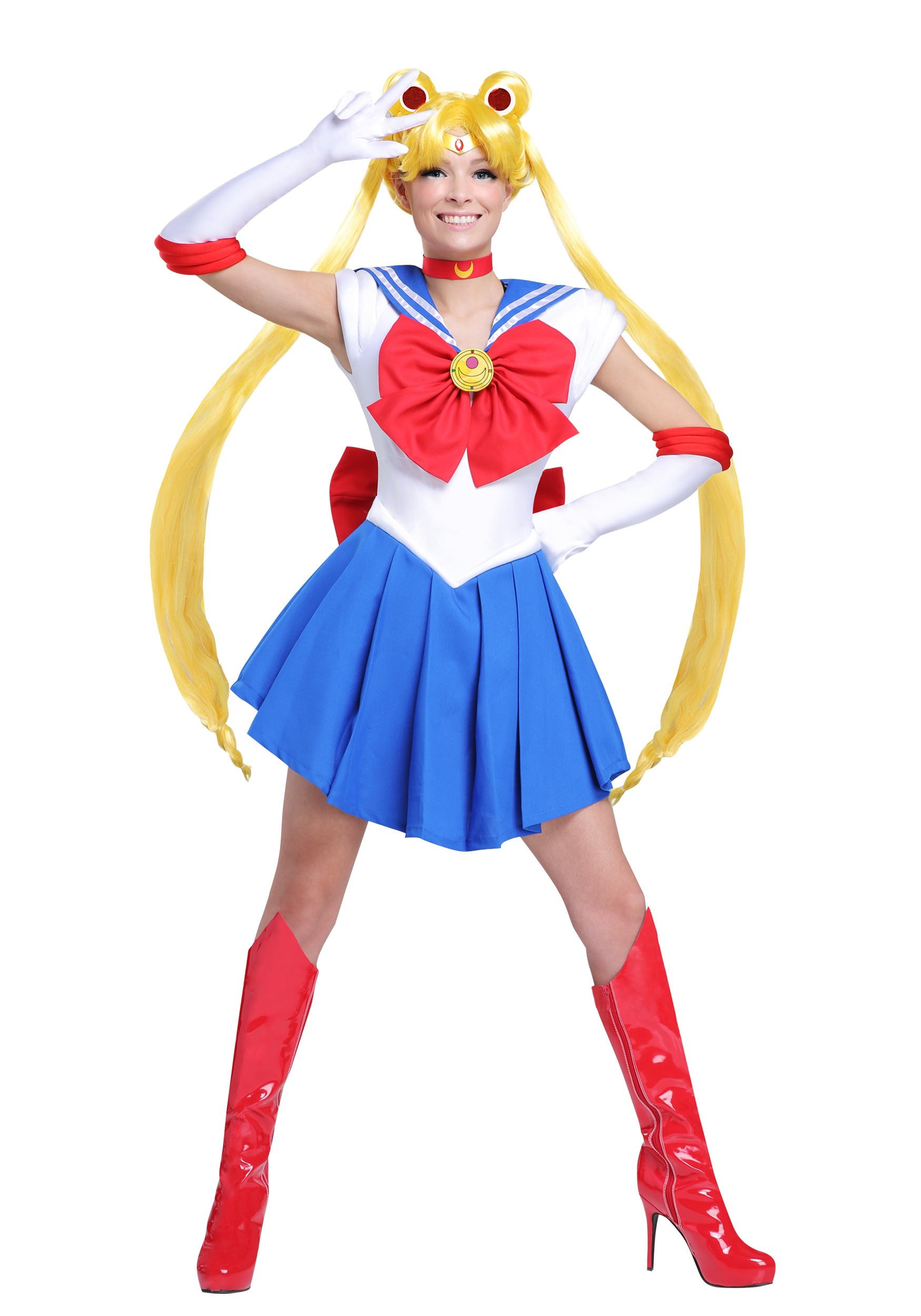 Womens Girls 3D Sailor Moon Cosplay Costume Dress Halloween Party Pleated Skirt 