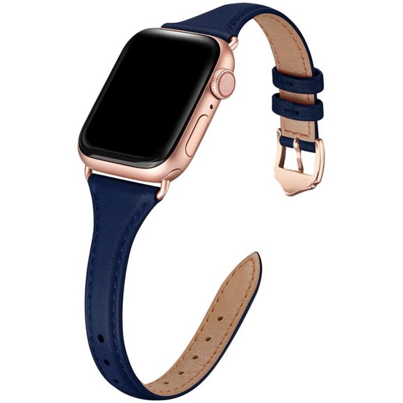 Leather s Compatible with Apple Watch 38mm 40mm 41mm 42mm 44mm 45mm, Top Grain Leather Slim&Thin