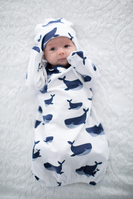 baby gown and hat set