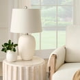 thumbnail image 4 of Lámpara de Mesa Nourison Home de Cerámica Blanca Natural 23 Pulgadas, Pantalla Blanca – Ideal para Recámara, Sala de Estar, Comedor y Oficina, 4 of 6