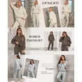 thumbnail image 4 of SHEWIN Womens Sweatsuits 2 Piece Outfits Fleece Lined Long Sleeve 1/4 Zipper Collar Pullover Tops And Long Pants Tracksuit Apricot M, 4 of 9