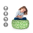 thumbnail image 2 of Irish Storage Toy Bag Chair, Gaelic Nature Garden Theme Spring Clovers with Hearts Freshness, Stuffed Animal Organizer Washable Bag, Small Size, Lime Green Pistachio, by Ambesonne, 2 of 3