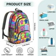 thumbnail image 5 of Colorful Dog Paw Footprint Backpack for School,Cute School Bag,Schoolbag with Adjustable Shoulder Straps & Padded Back,16.9 Inch, 5 of 5