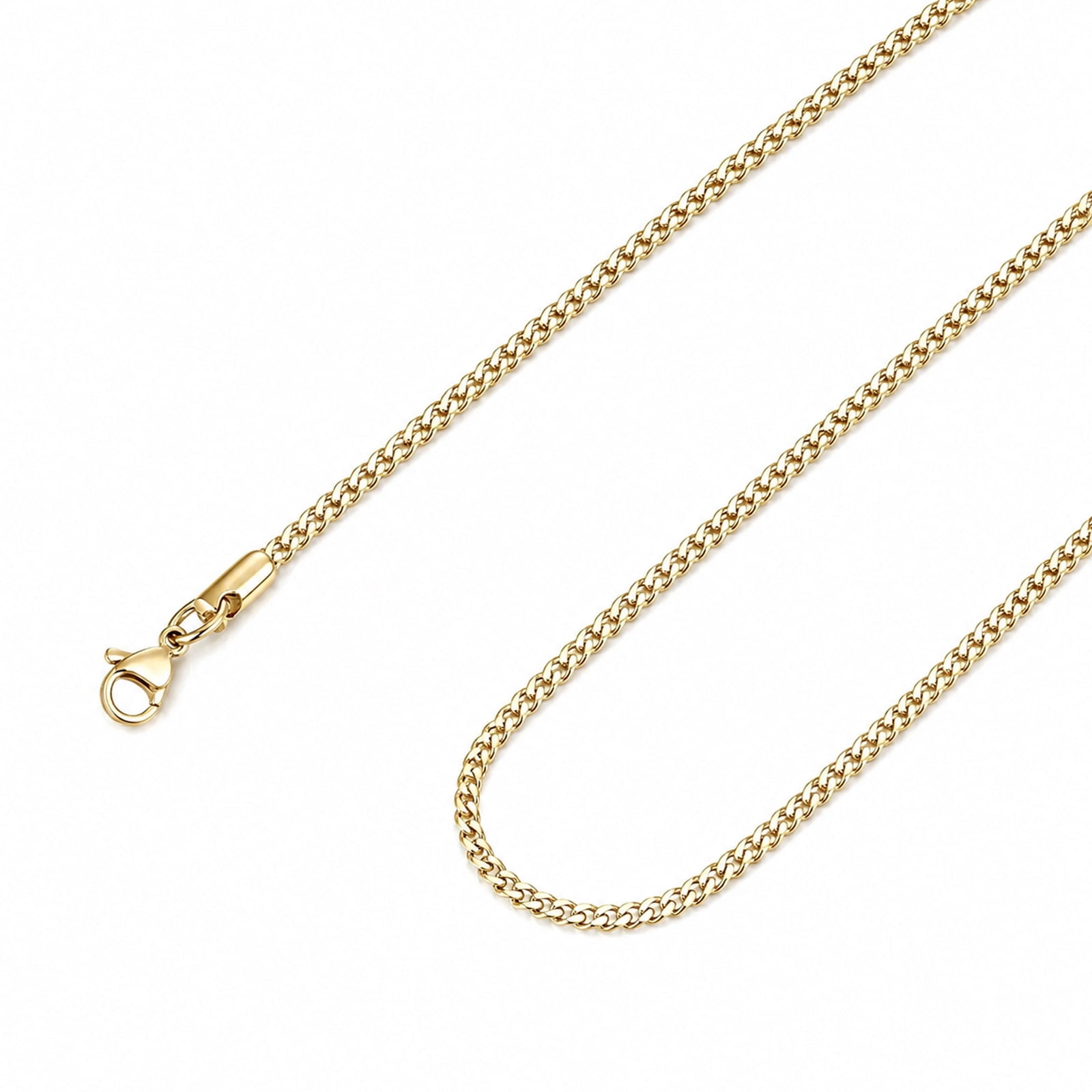 VOGCOME 24 Inch Stainless Steel Cuban Link Chain Necklace for Men, 5mm Gold Tone Cuban Chain Jewelry
