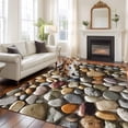 thumbnail image 2 of Colorful Stones Area Rugs 8'x10', Washable Small Throw Rugs for Living Room Patio, Farmhouse Stones Modern Art Indoor Outdoor Rug Non-Slip Low Pile Carpet Runner Reversible Floor Mats, 2 of 8