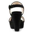 thumbnail image 2 of BLISSFUL STEP Mother's Day Women's Platform Heels Chunky Heel Slingback Open Toe Sandals Black 10, 2 of 8