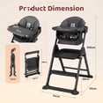 thumbnail image 5 of Ktaxon 6-in-1 Convertible Baby High Chair, Foldable Space Saver Highchair with Kitchen Standing Tower, Booster Seat for Toddlers 6M-5Y, Dark Grey, 5 of 9