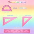thumbnail image 2 of Triangular Ruler Set, Plastic Metric Inch Geometric Protractor Triangle Engineering Scale Drafting Ruler Kit, 2 of 7