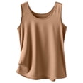 thumbnail image 4 of Silk Satin Tank Tops for Women Scoop Neck Sleeveless Camisole Tops 2026 Summer Basic Blouses Brown XL, 4 of 5