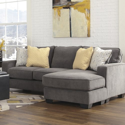 Flash Furniture Signature Design by Ashley Hodan Sofa Chaise in Marble Microfiber - Walmart.com 