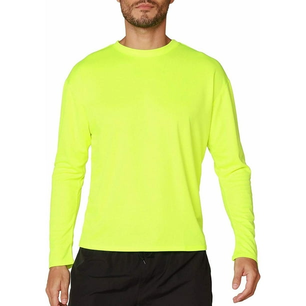 Ingear Ingear Performance Long Sleeve Uv Upf 50 Sun Protection Shirt For Men Neonyellow Large Walmart Com Walmart Com
