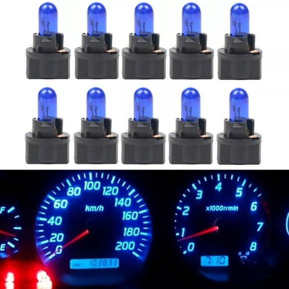 MYG 10pcs Blue T5 Car LED Dashboard Instrument Interior Lights Bulb Accessories