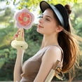 thumbnail image 3 of BotaniNest Personal Handheld Fan Desktop Mini USB Rechargeable Fan With LED Light Cute Flower Shaped Small Fan Adjustable 2 Speed Low Noise Personal Held Fans For Outdoor Travel Camping, 3 of 3