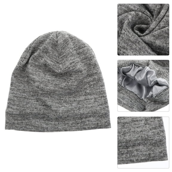 NIAIZEK Grey Round Top Sleep Hat for Adults, 1 Pc, Soft Comfortable to Reduce Friction and Protect Hair