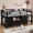 Black, variant on Einhomn Twin Size Metal Low Loft Bed with 8 Storage Drawers, Bookcase & Safety Guardrail, Under-Bed Play Space & Play Curtain, Pink