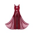 thumbnail image 2 of TiaoBug Combinaison à Sequins pour Filles Combinaisons Sans Manches Robe Maxi en Chiffon Combinaisons pour 7-14 Ans Bourgogne 12, 2 of 7