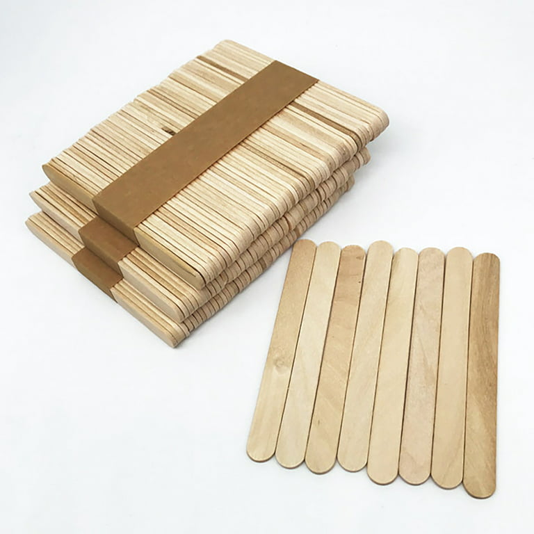 [100 Count] Jumbo 6 inch Wooden Multi-Purpose Popsicle Sticks,Craft, Ices, Ice Cream, Wax, Waxing, Tongue Depressor Wood Sticks