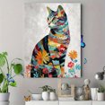 thumbnail image 4 of Bohemian Abstract Cat Floral Canvas Print, for Living Room, Office, Kitchen, Dining Room, 4 of 8