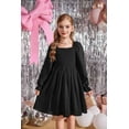 thumbnail image 7 of Arshiner Girls A-Line Dress Long Sleeve Smocked Skater Fall Winter Elegant Dress with Pockets, 7 of 7