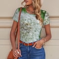 thumbnail image 6 of Fotbe Dandelion Flower In The Meadow Women's Crew Neck Short Sleeves Bodysuit Tops Round Neck Slim Sleeveless Soft Comfortable Basic-Medium, 6 of 7