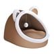 thumbnail image 5 of Cama para mascotas adorable, cojín antideslizante con base para gatos y pelota de juguete. Marrón, 5 of 9