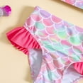 thumbnail image 5 of WIBACKER Two-Pieces Cropped Swimsuit for Baby Girls Toddler Mermaid Bikini Sets Ruffled Bathing Suit, 5 of 9