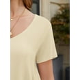 thumbnail image 4 of Fancyglim Women Tunic Tops V-Neck Short Sleeve A Line Blouse Summer Shirt M - 3XL, 4 of 5