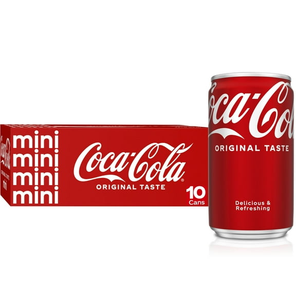 Pack of 2 - Coke Mini-Can 7.5Oz, 10 Pack Packaging May Vary