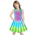 thumbnail image 4 of Mermaid Digital Printing Girls Round Neck Sleeveless Summer Dress Fashion Princess Dress, 4 of 6