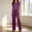 Purple, variant on Silk Pajamas for Women 2 Piece Satin Pjs Cap Short Sleeve Sleepwear V Neck Shirt Long Pant Lounge Sets Purple XL(XL)