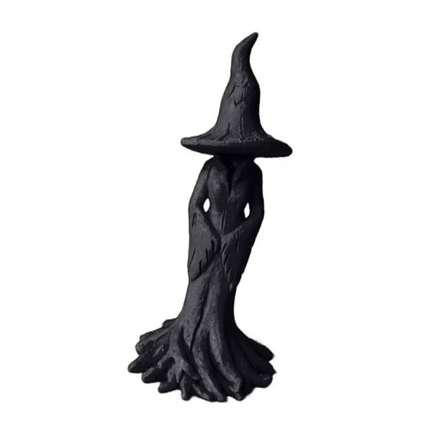 Estatua de Halloween,Estatua de bruja gótica para decoración de Halloween,Escultura de resina para escritorio,Colección de figuras de brujas de pie espeluznantes y aterradoras,Estantería de