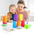 thumbnail image 4 of 2 Set Interactive Color Stacking Cup Game Set - Mental Training & Competitive Family Activity with 12 Cups, 54 Challenge Cards & Buzzer, 4 of 5