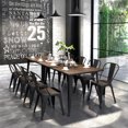 thumbnail image 4 of Homycasa Metal Elm Wood Stackable Black Dining Chair （Set of 2）, 4 of 8