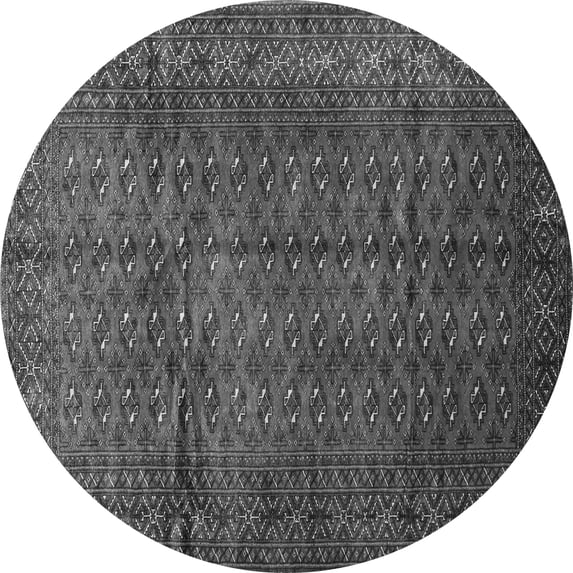 Ahgly Company Indoor Round Southwestern Gray Country Area Rugs, 4' Round