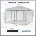 thumbnail image 3 of Costway 10 FT x 10 FT Pop-Up Canopy Tent with Mesh Netting, Carry Bag, 8 Stakes & 4 Ropes Beige, 3 of 10