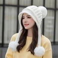 thumbnail image 5 of Gorro de invierno para mujer, conjunto de bufanda circular peruana, orejeras de esquí, 5 of 5
