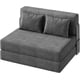 thumbnail image 1 of 2-in-1 folding sofa cama con pillow - portable lazy floor sofa lounger, pull-out loveseat in gris oscuro, 1 of 7