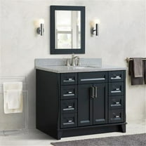 49 in. Single Rectangle Sink Vanity with Granite Top, Dark Gray & Gray