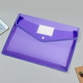 thumbnail image 4 of Clearance! Denhf Plastic Expanding File Folder, Transparent Envelopes with Snap Button Closure and Label, Waterproof Document Folder Fit Letter Size, Accordion File Pouch, 14.6x11 Inch, Purple, 4 of 5