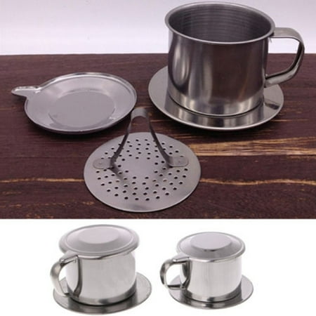 

Taize 1 Set Coffee Dripper Set Convenient Handle Stainless Steel Vietnamese Coffee Filters for Coffee Shop