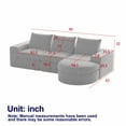 thumbnail image 4 of 2 Piece Living Room Sofa Set, 4 Seat Sofa Couch and Loveseat Sets, Chenille Cloud Curved Sectional Sofa with Chaise for Living Room, Beige, 4 of 7