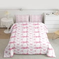 thumbnail image 2 of Homewish Princess Bowknot Girl Bedding Comforter Set, Kawaii Pink Butterfly Twin Comforter Sets, Cartoon Ribbon Bow Reversible Bedding Set, Ultra Soft Bedroom Decor, 2 Pieces, 2 of 8