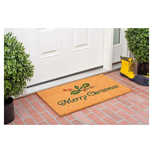 Christmas Holly Doormat, 24" x 36"