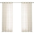 thumbnail image 1 of Quality Home Color Striped Faux Linen 2 Panel Curtain Set 84" Length, 1 of 5